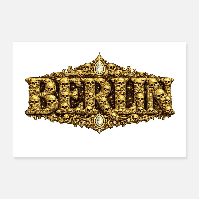 Baroque BERLIN with skull Poster 36" x 24" (90x60 cm)