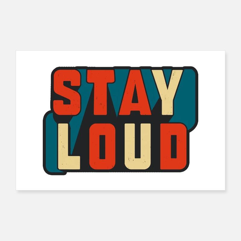 Reste bruyant Texte rétro de blocs Poster 90 x 60 cm