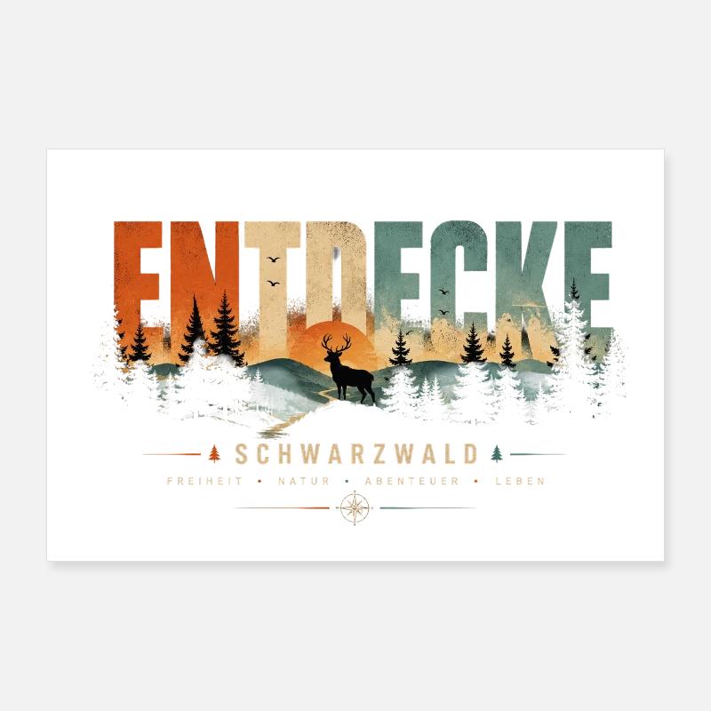 Entdecke Schwarzwald Landschaft Poster 90x60 cm