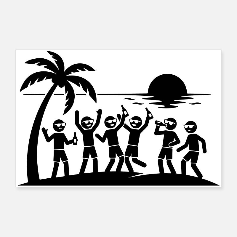 Équipe de plage pour fête de fin d’année Poster 90 x 60 cm
