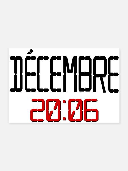 Geburtstag Dezember 2006, Französisch - Poster 90x60 cm - Weiß - Vorne
