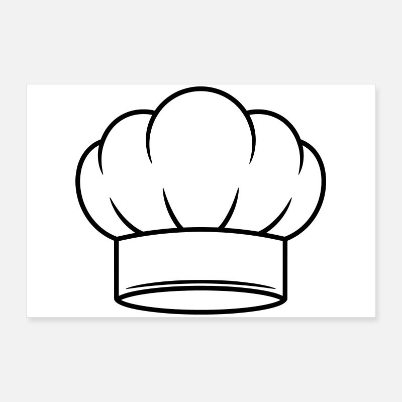 Chef Hat Vector Icon Design Poster 36" x 24" (90x60 cm)