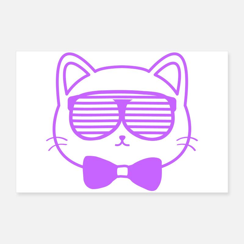 Chat avec des lunettes de soleil Poster 90 x 60 cm