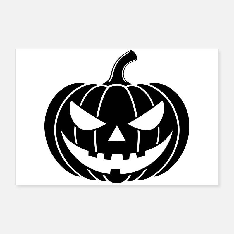 Pumpkin Horror Illustration Poster 36" x 24" (90x60 cm)
