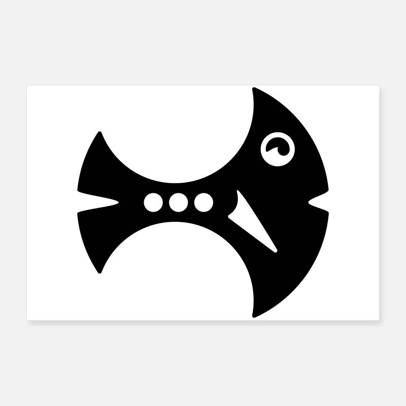 Sickle Fish Illustration Fantasy Fish Poster 36" x 24" (90x60 cm)