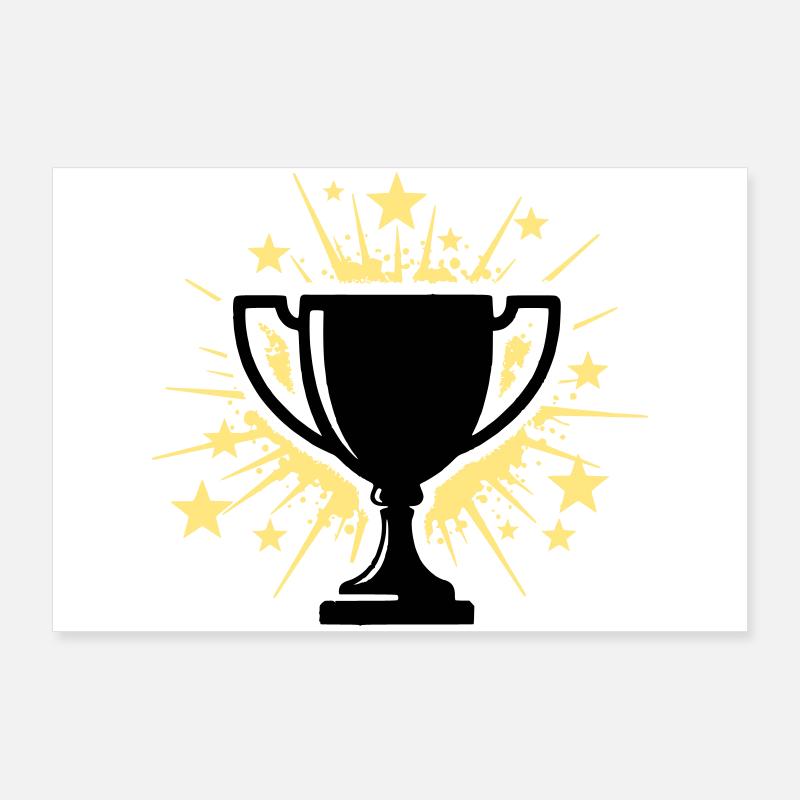 Pokal Sieger Trophäe Sterne Poster 90x60 cm
