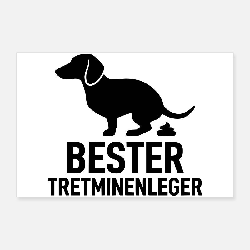 Bester Tretminenleger Dackel Poster 90x60 cm