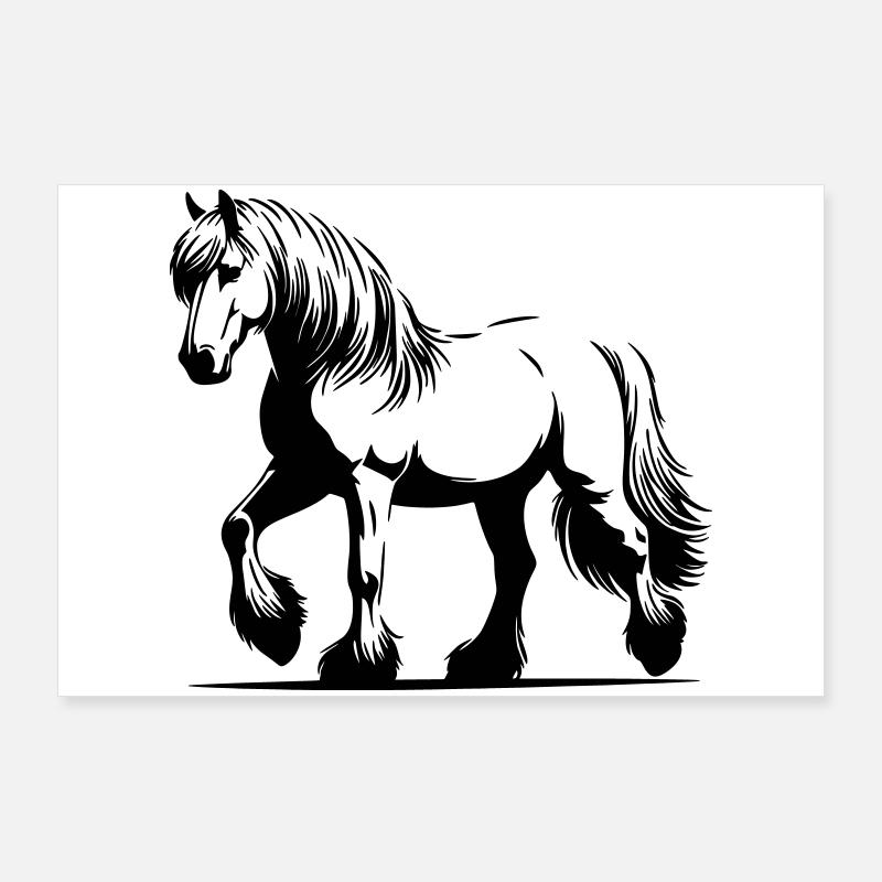 Pferd Haflinger Poster 90x60 cm