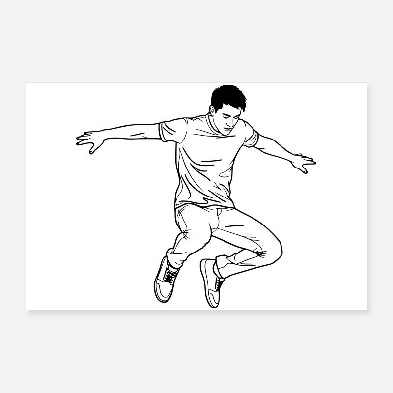 Art de ligne Dancing Man Poster 90 x 60 cm
