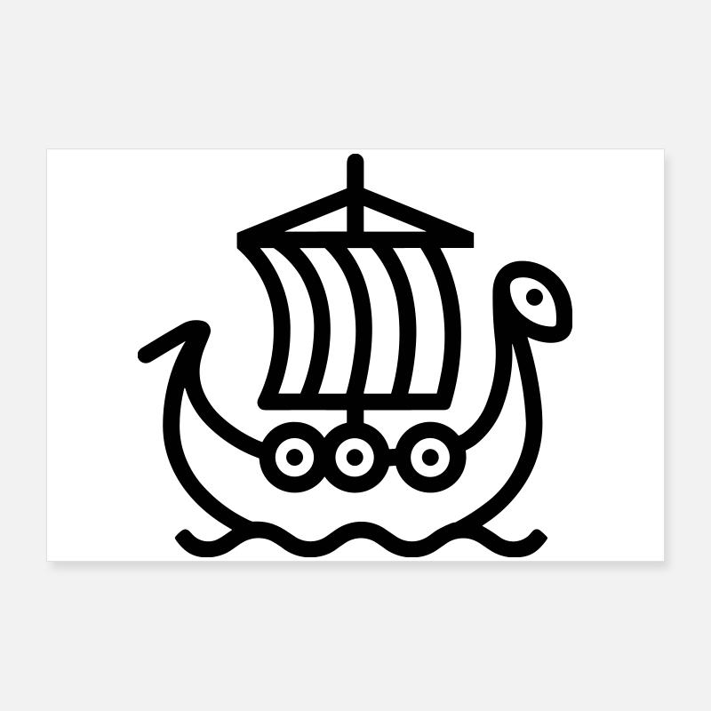 Viking Ship Poster 36" x 24" (90x60 cm)