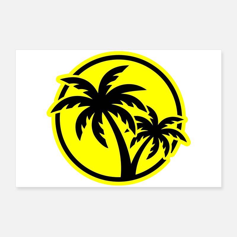 Plage symbole de Palm Tree Poster 90 x 60 cm