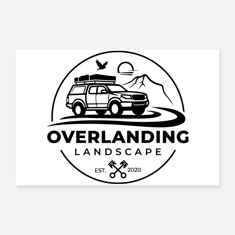 Paysage d’Overlanding Round Black Poster 90 x 60 cm