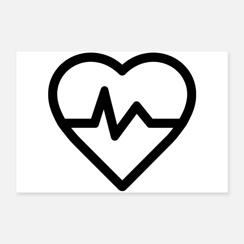 rythme cardiaque Poster 90 x 60 cm