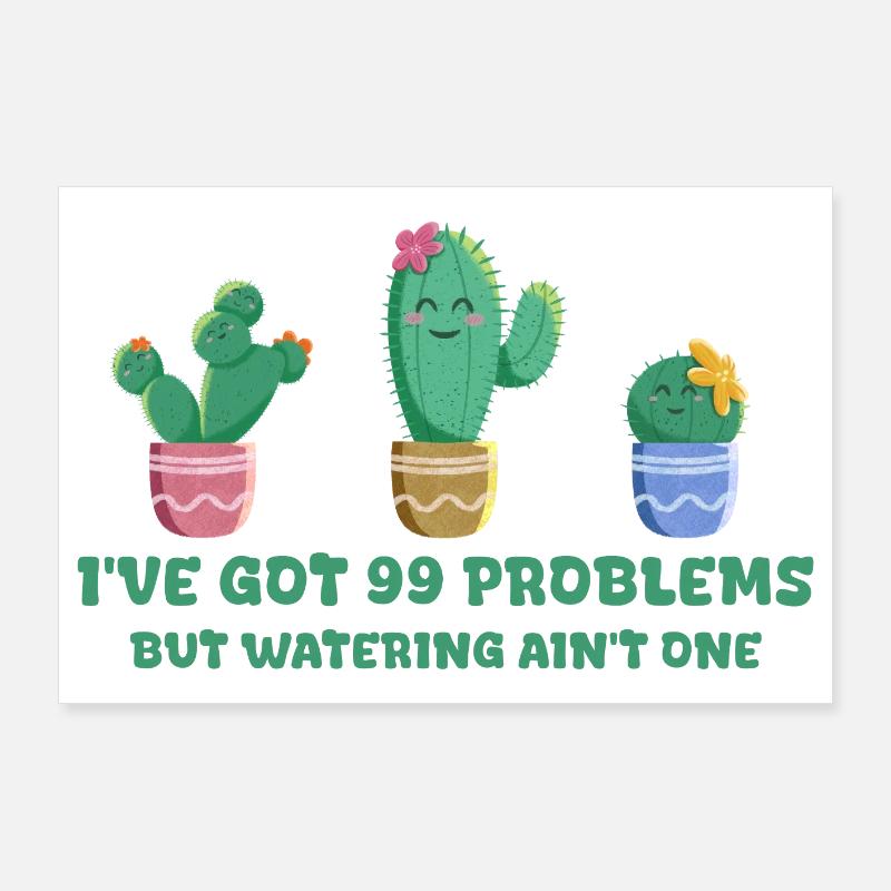 Cute cactus without problems Poster 36" x 24" (90x60 cm)