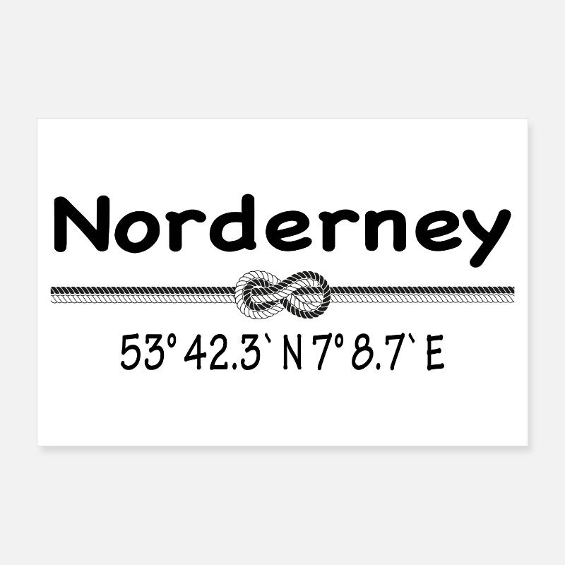 Coordonnées Norderney Poster 90 x 60 cm