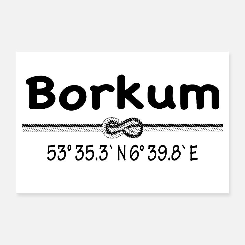 Coordonnées Borkum Poster 90 x 60 cm