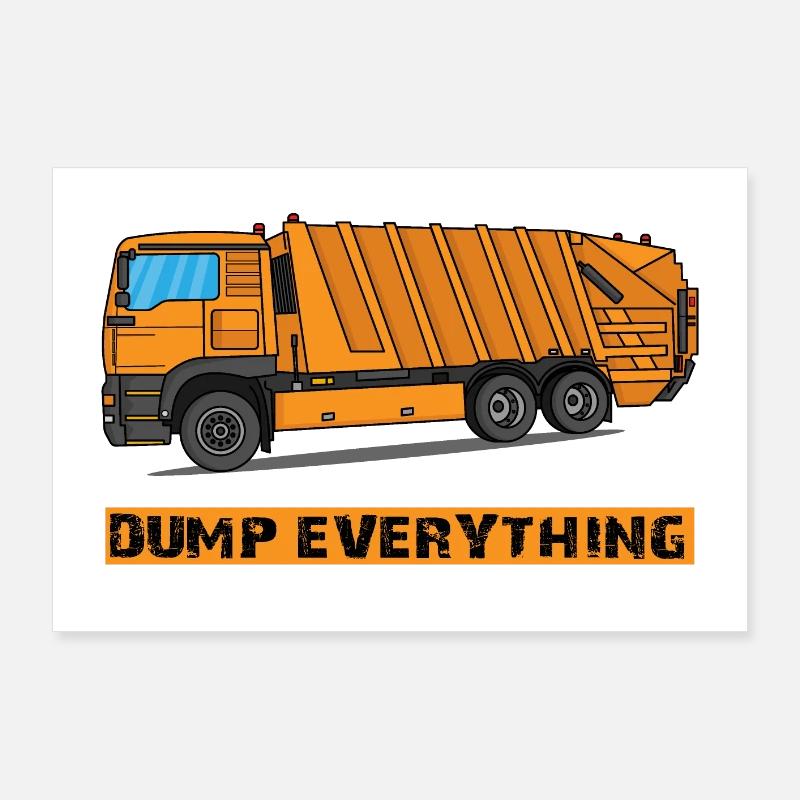 Garbage truck Garbage truck Professions Garbage man Garbage collection Poster 36" x 24" (90x60 cm)
