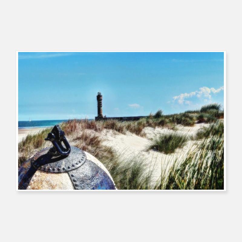 Phare de Beach Buoy - Poster 90 x 60 cm - blanc