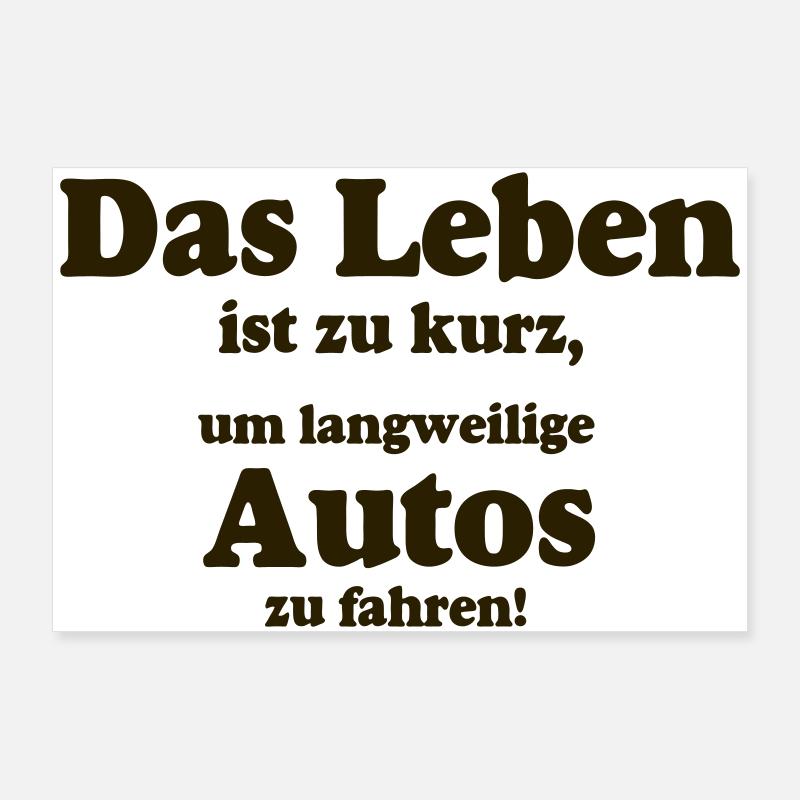 Auto Tuning Schrauber Kult Shirt, Auto Leben(25) - Poster 90x60 cm - Weiß