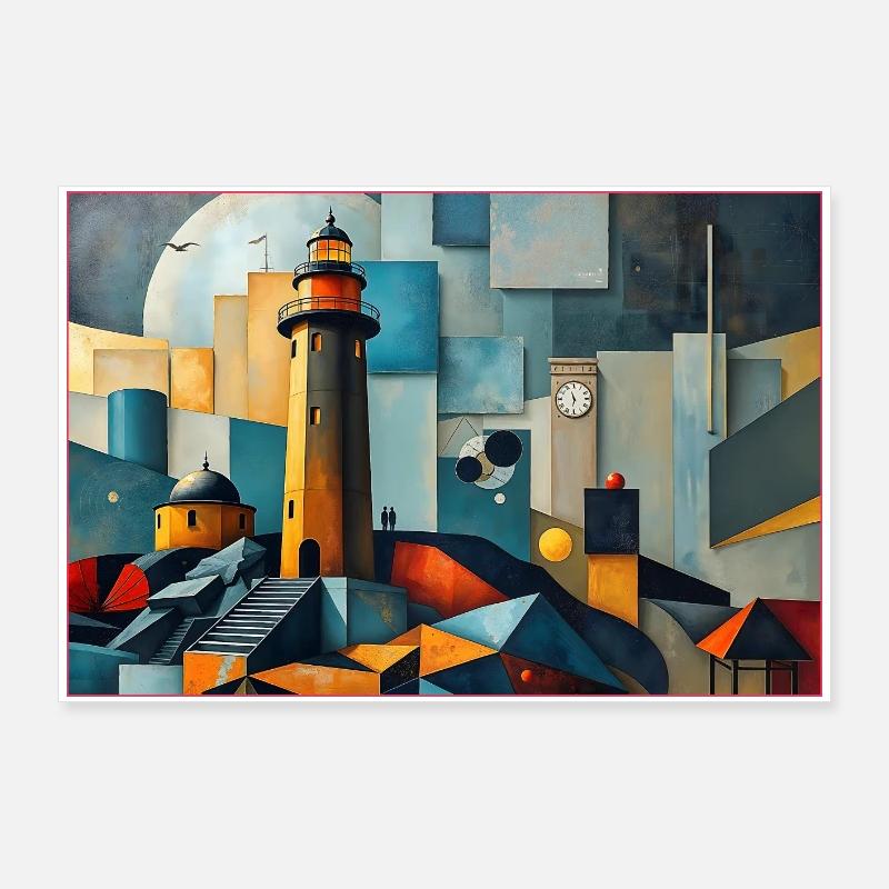 Leuchtturm der Zeit Poster 90x60 cm