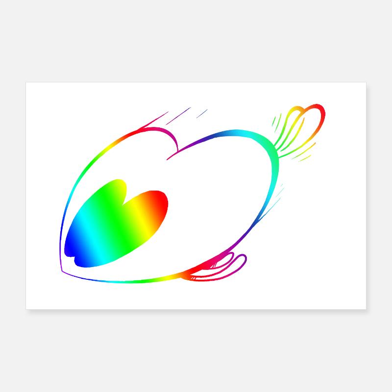 Regenbogen-Geschwindigkeitstricker Poster 90x60 cm