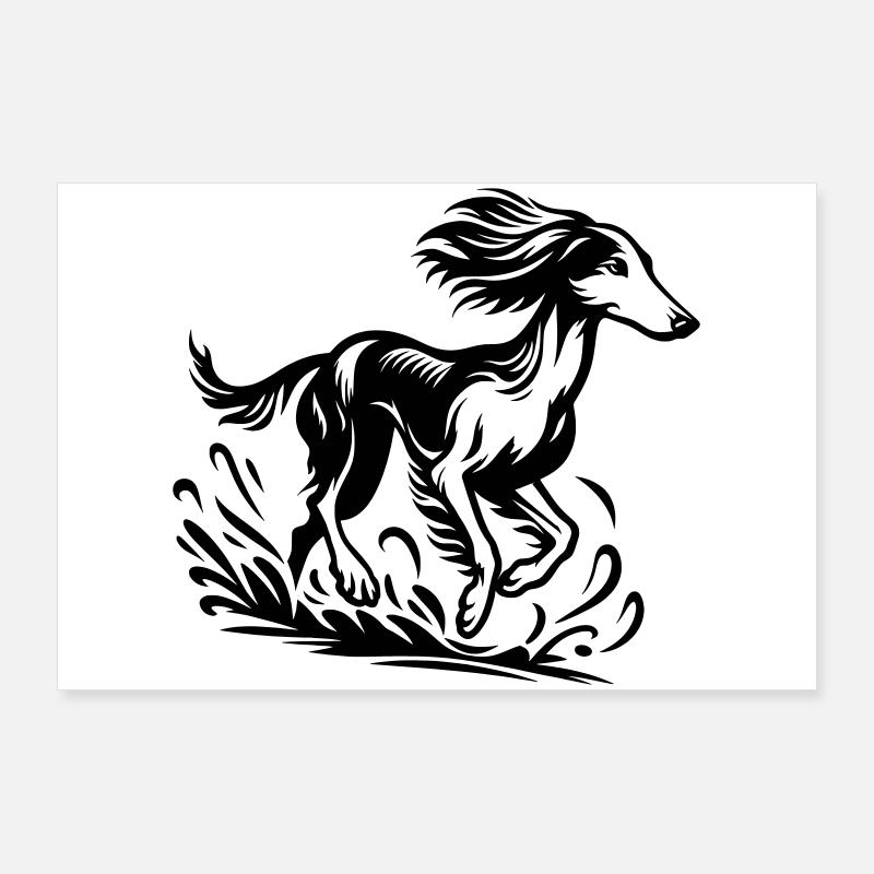 Lévrier persan Poster 90 x 60 cm