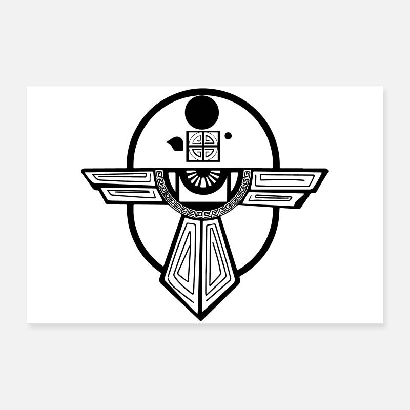 Uraltes Donnervogel-Totem-Design Poster 90x60 cm