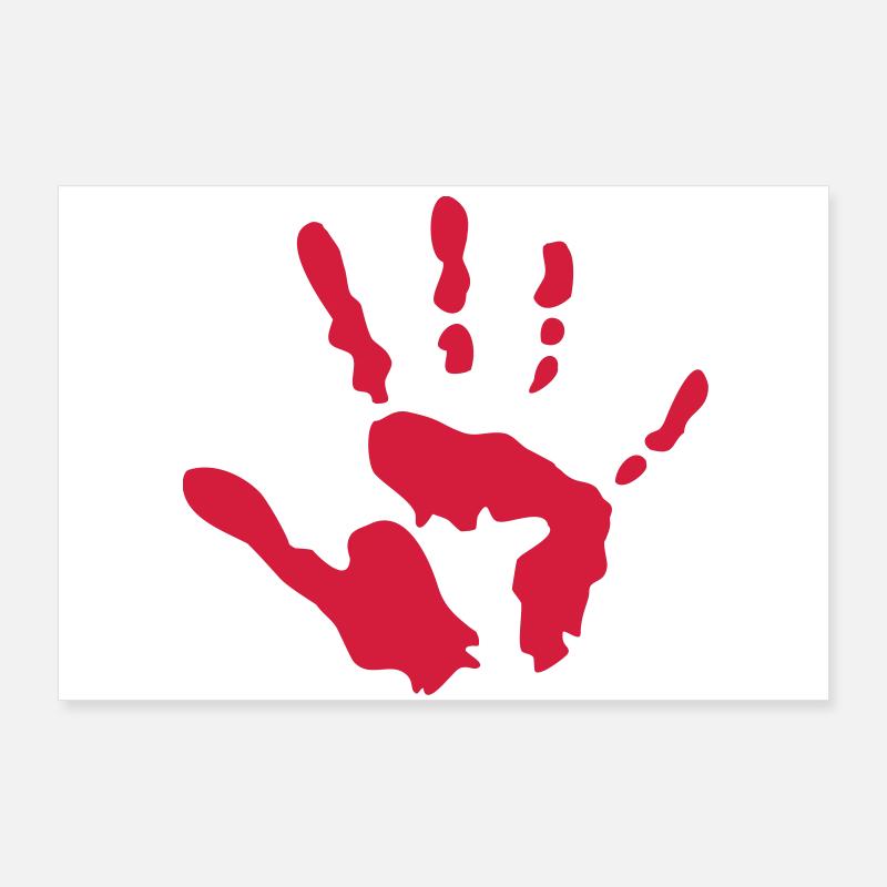 Abstrakte Handform mit lebendiger Farbe Poster 90x60 cm