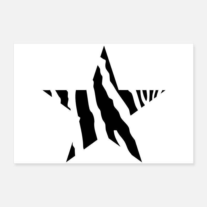Zebra stern Poster 90x60 cm