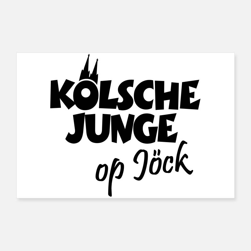 Kölsche Junge op Jöck - Kölsch - Köln - Kölner Poster 90x60 cm