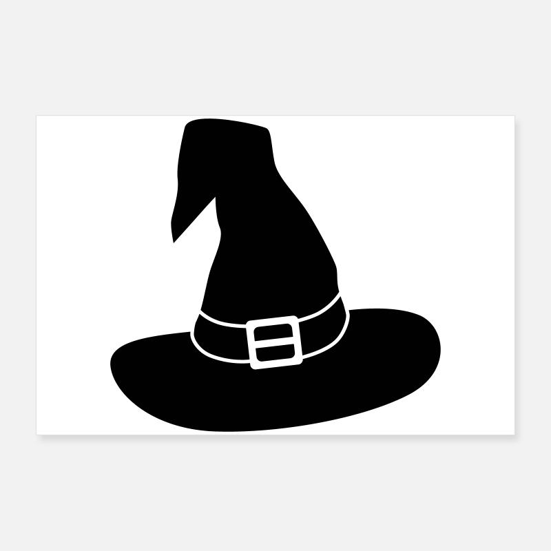 Hexenhut / schwarz-weiß / einfärbbar Poster 90x60 cm