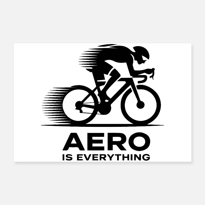 Aero Cyclist Silhouette Geschenk Poster 90x60 cm