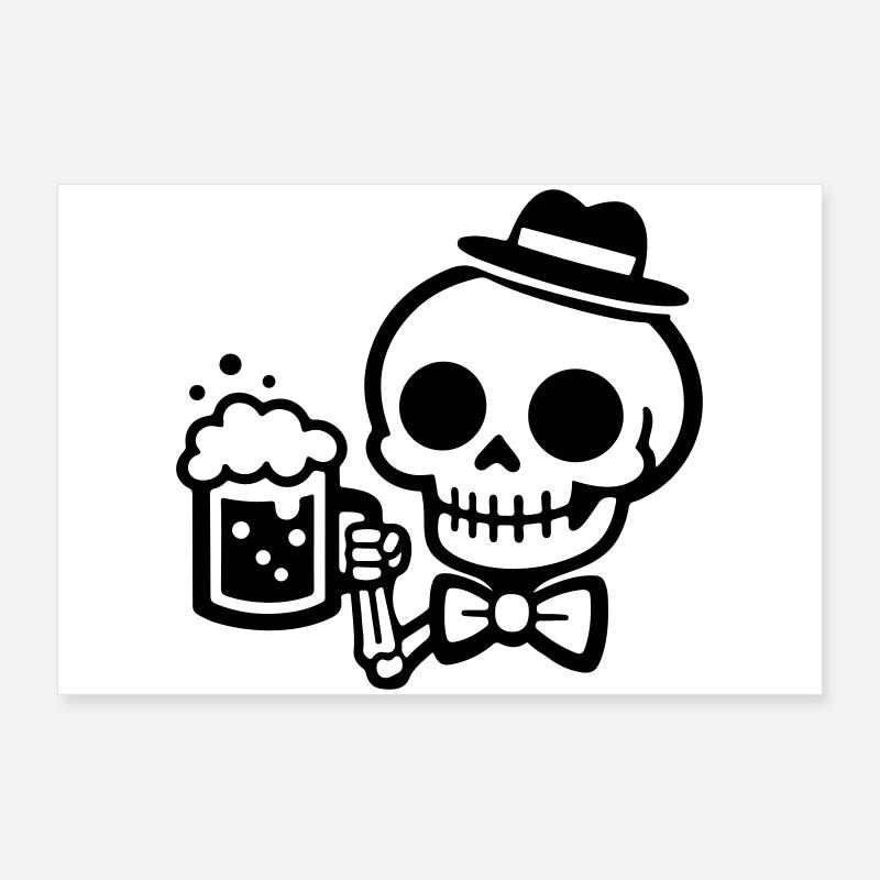Bière Skeleton Poster 90 x 60 cm