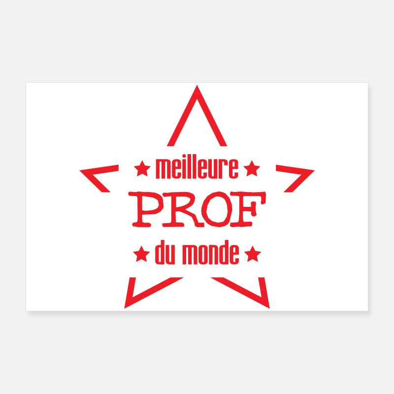 Étoile Meilleur Professeur du Monde Graphisme  Poster 90 x 60 cm