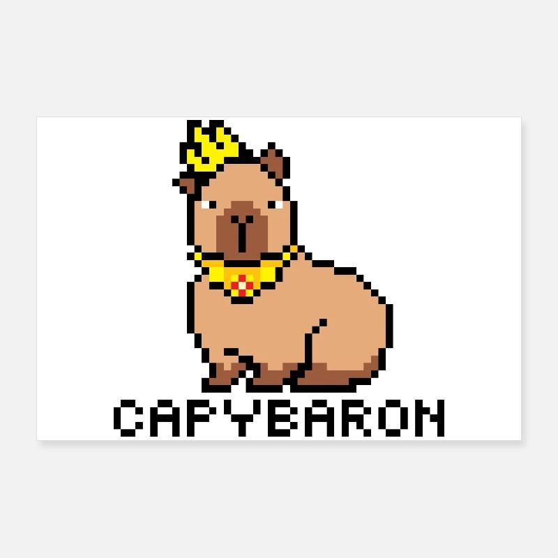 Capybaron PixelArt Poster 90 x 60 cm