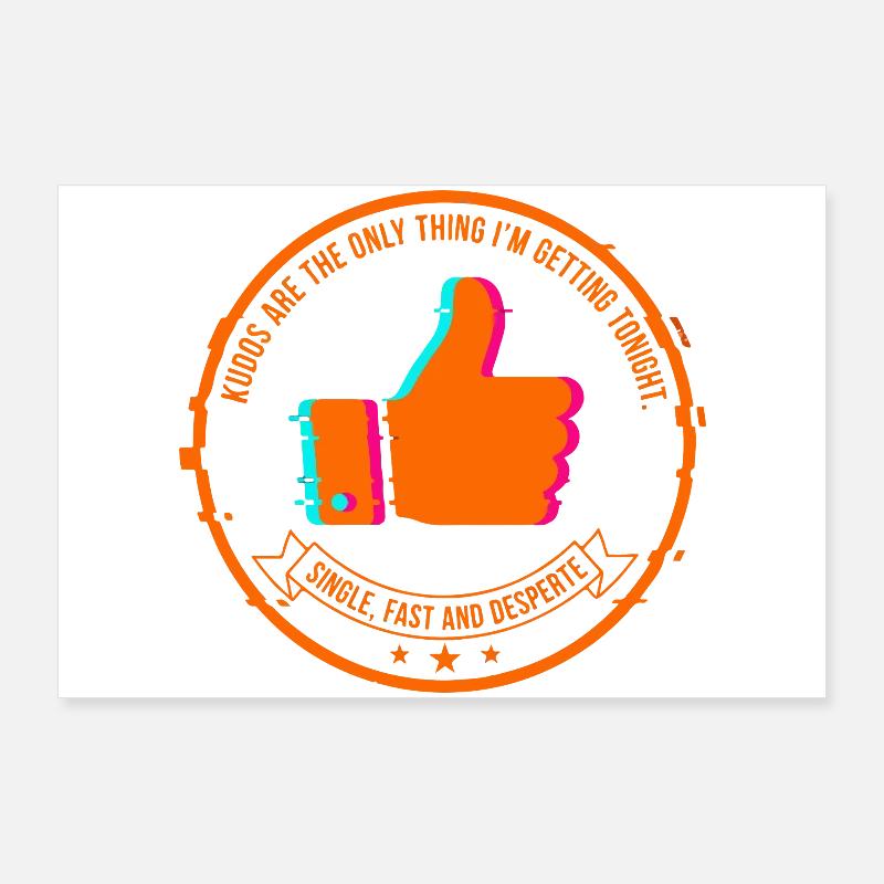 NeonThumbs Stempel: Single heute Abend Poster 90x60 cm