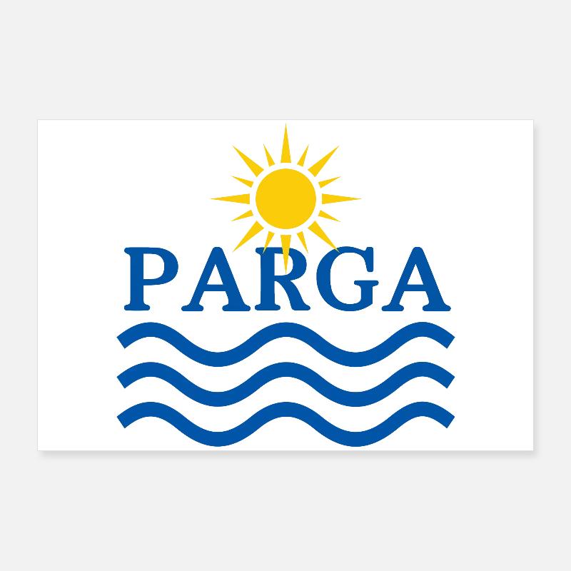 Parga Sun and Waves Logo Design Poster 36" x 24" (90x60 cm)