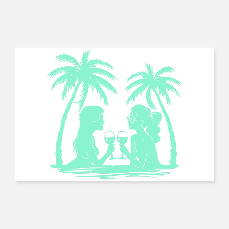 Frauen Silhouetten Design Poster 90x60 cm