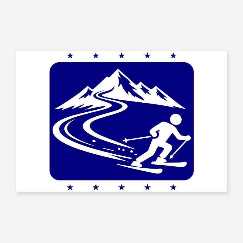 Montagnes de ski Poster 90 x 60 cm