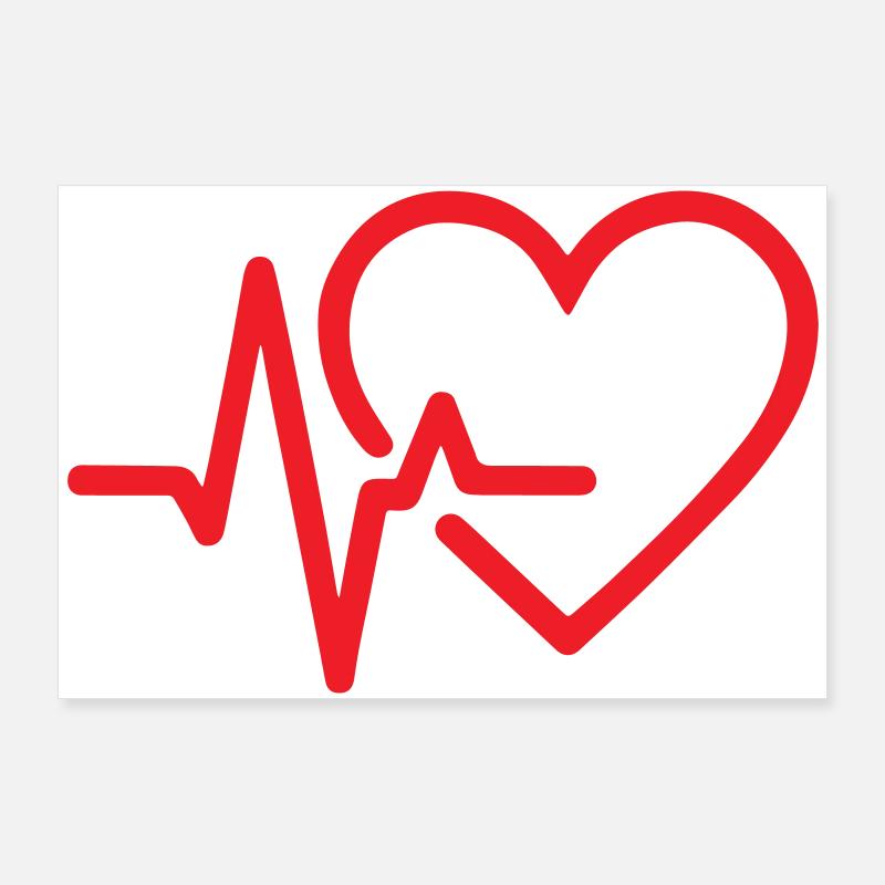 Conception de l’ecg Heartbeat Heart Line Poster 90 x 60 cm