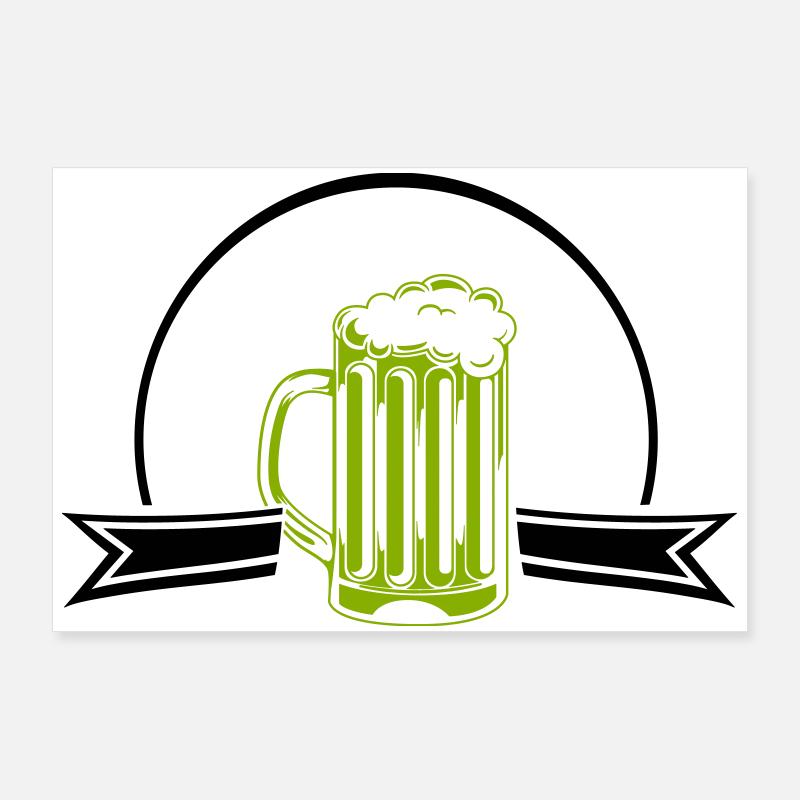 Résumé de la chope de bière néon vert Poster 90 x 60 cm