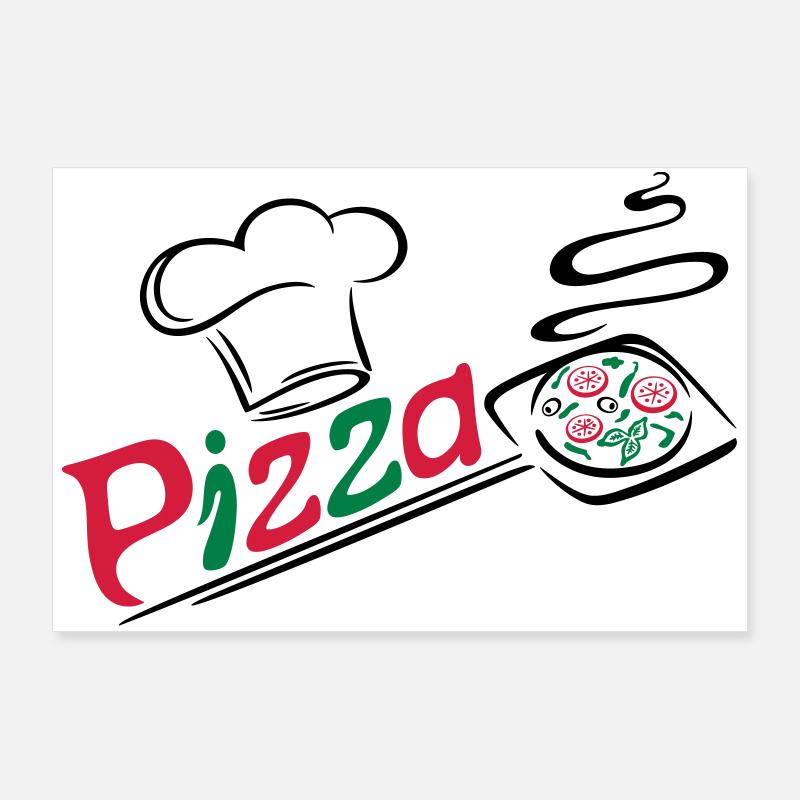 Pizza baker with cooking cap Poster 36" x 24" (90x60 cm)