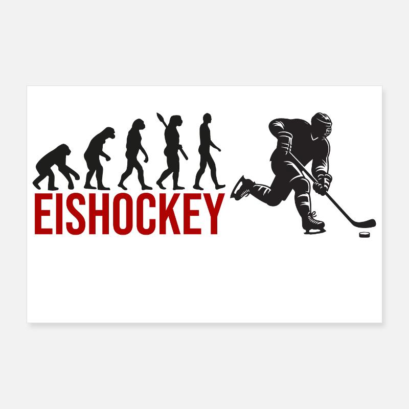 Evolution Eishockey - Poster 90x60 cm - Weiß