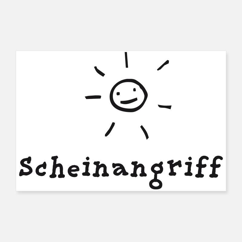 Scheinangriff - Poster 90x60 cm - Weiß