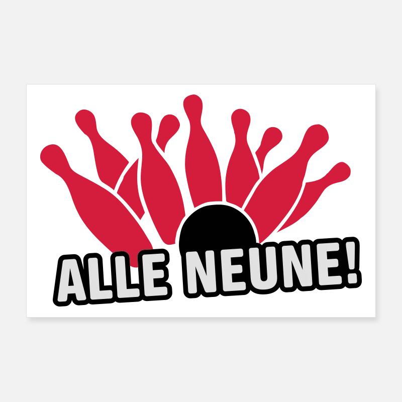 Bowling - All nine! Bowling shirt Poster 36" x 24" (90x60 cm)