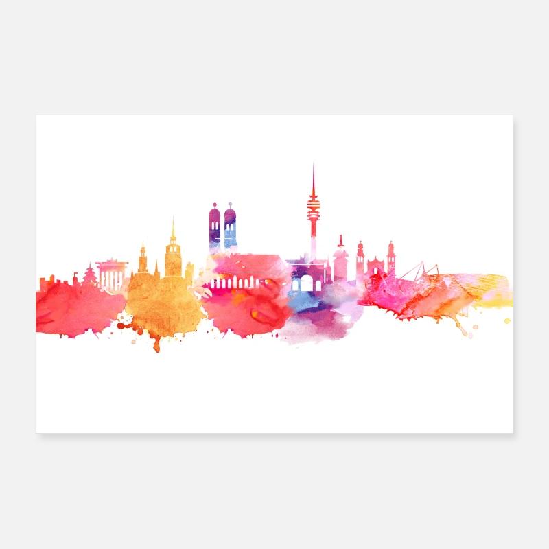 Munich aux couleurs de l’eau Poster 90 x 60 cm