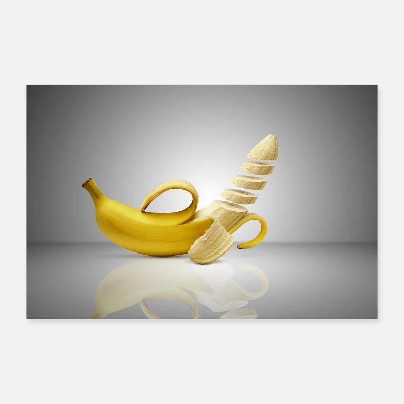 floating banana Poster 36" x 24" (90x60 cm)