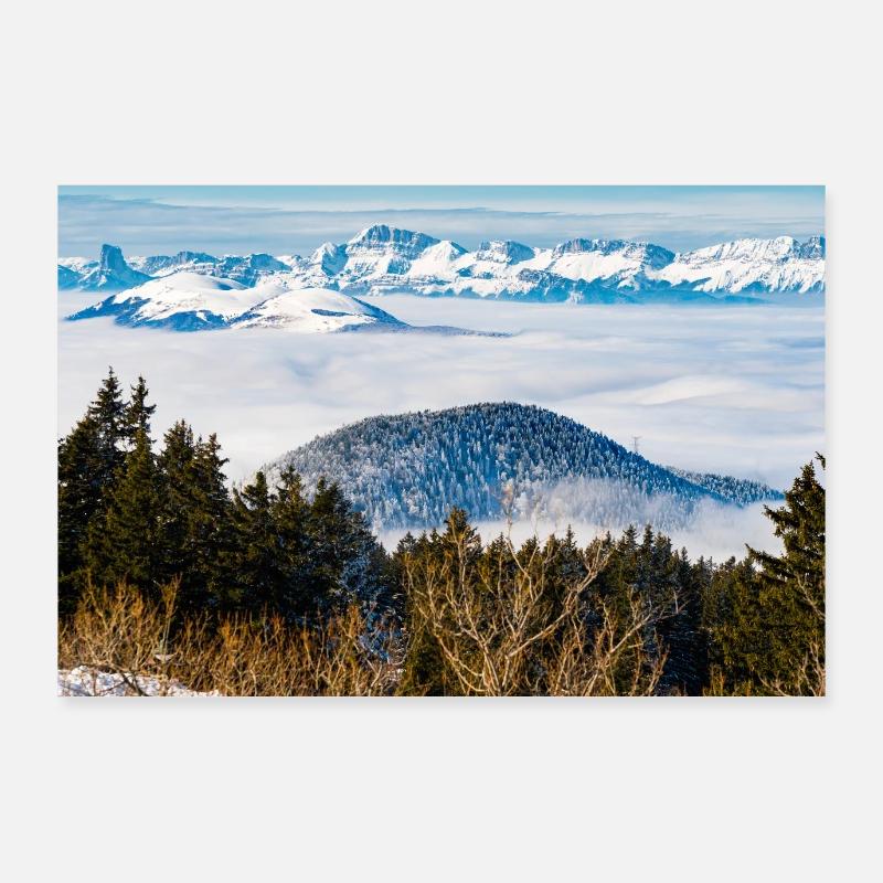 les Sommets - Poster 90 x 60 cm - blanc