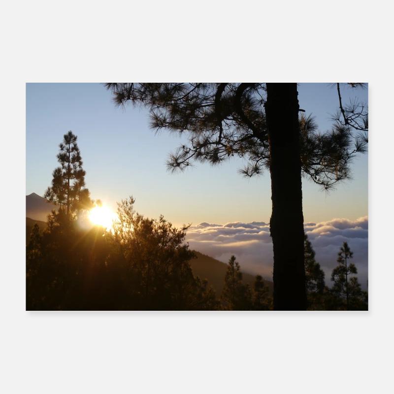 Teide, Tenerife - Poster 90 x 60 cm - blanc