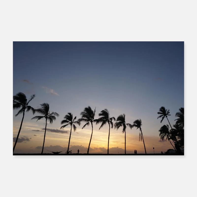 Hawaii coucher de soleil Poster 90 x 60 cm